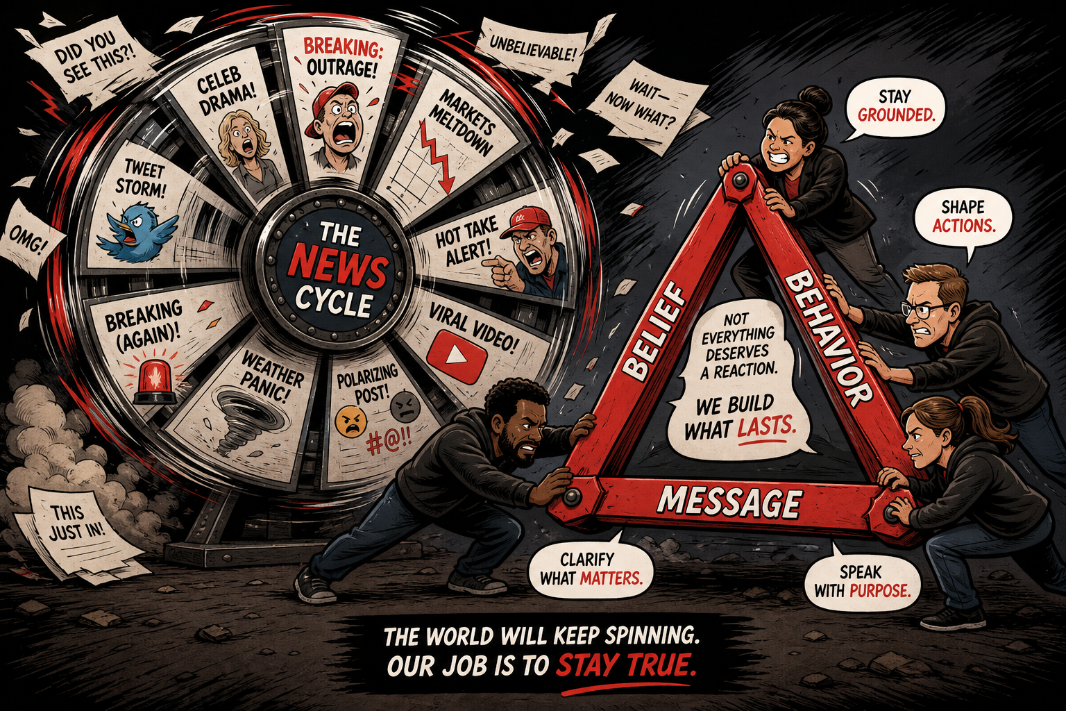 Anchor belief, behavior, and message against the news cycle