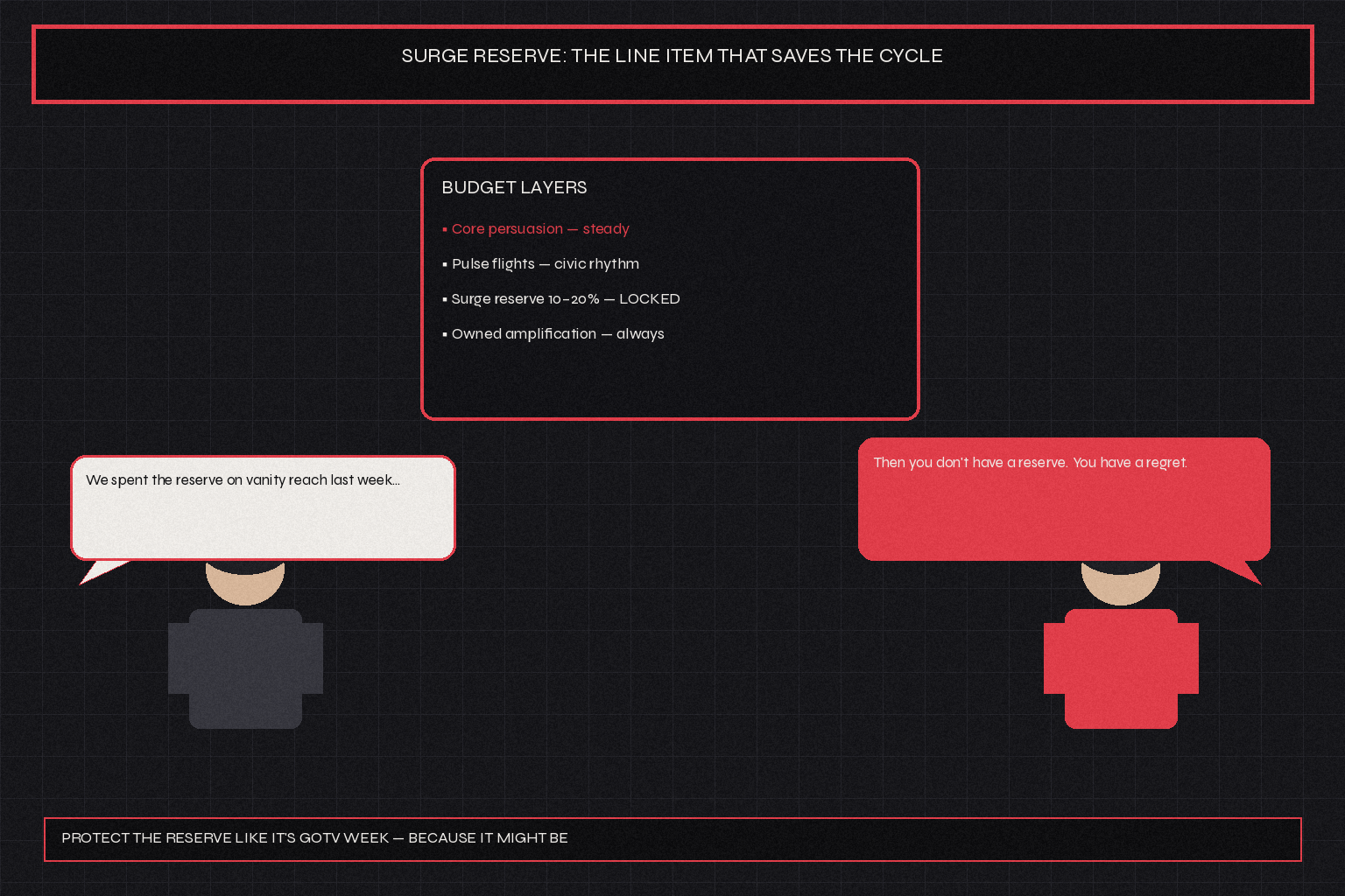 Surge reserve is the line item that saves the cycle