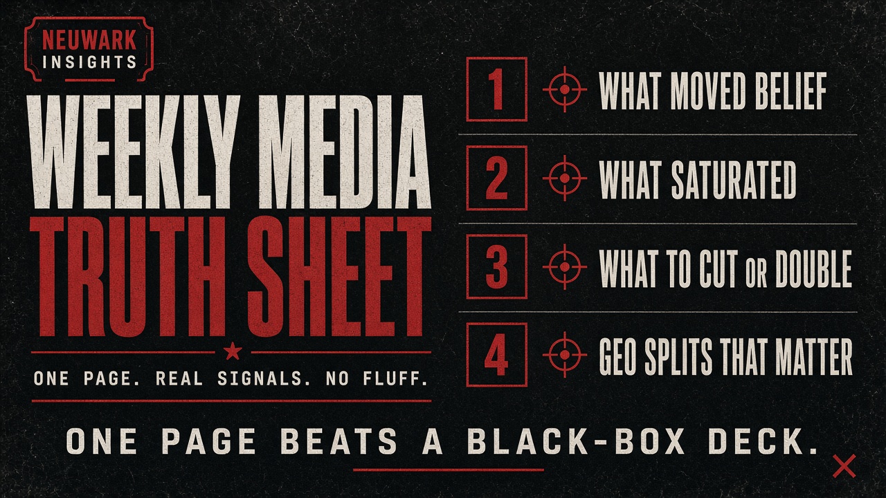 The one-page weekly memo that replaces the black-box deck